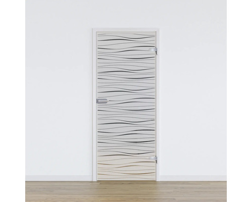 Pertura glazen deur complete set Glera Tidal 02 834x1972x8 mm rechtsdraaiend incl. Jonte Studio beslag, niet afsluitbaar