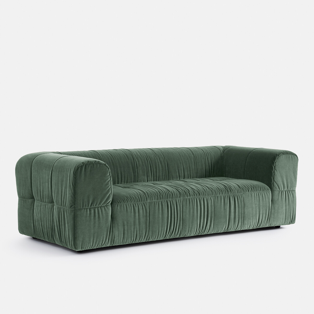LA REDOUTE INTERIEURS<br>Veludo superior reto de 3 lugares, LIZZY
