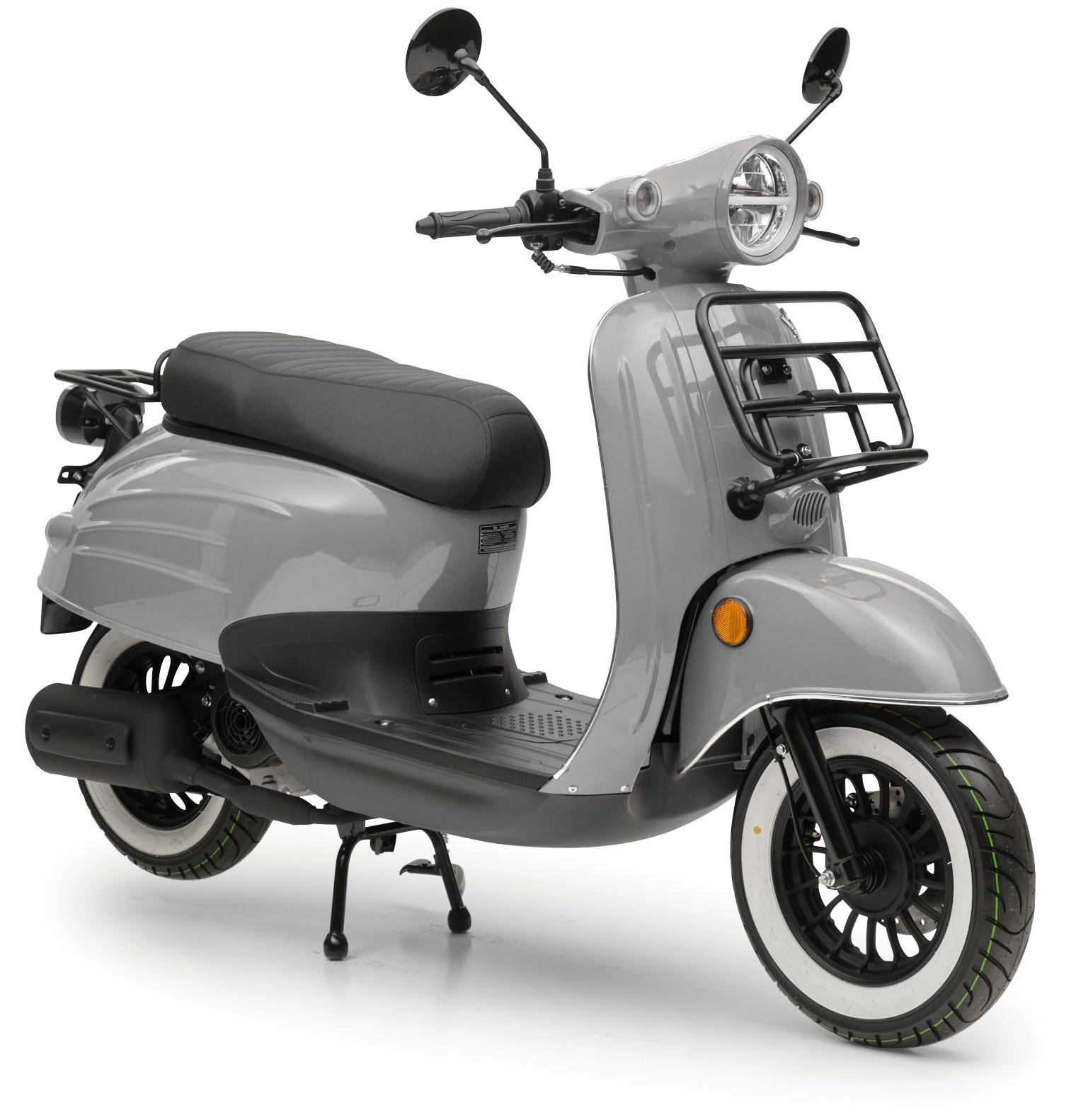 Motorroller Retro Luna Grau 50ccm 45 kmh Moped Scooter