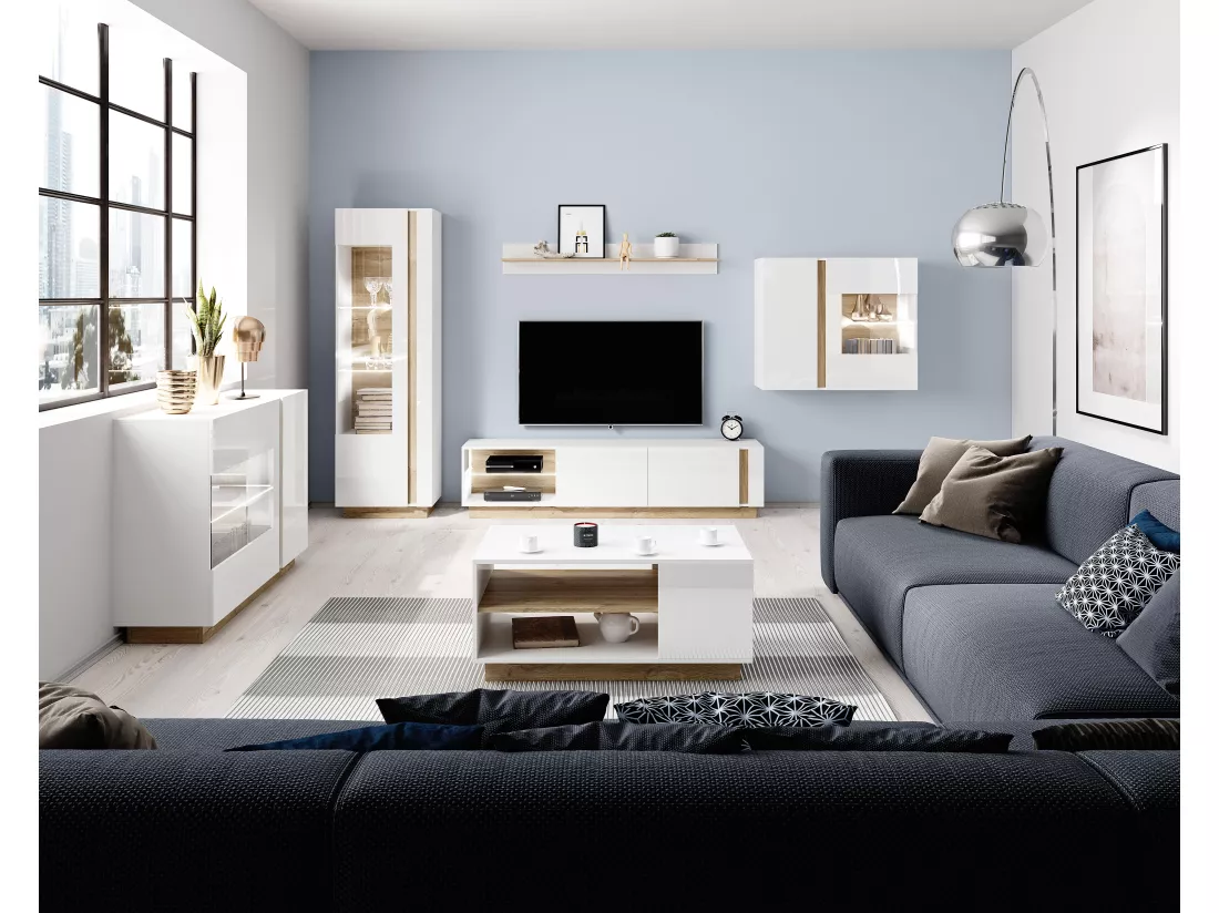 Vitrine ARCADE SC60 1D 60x40x194 Blanc