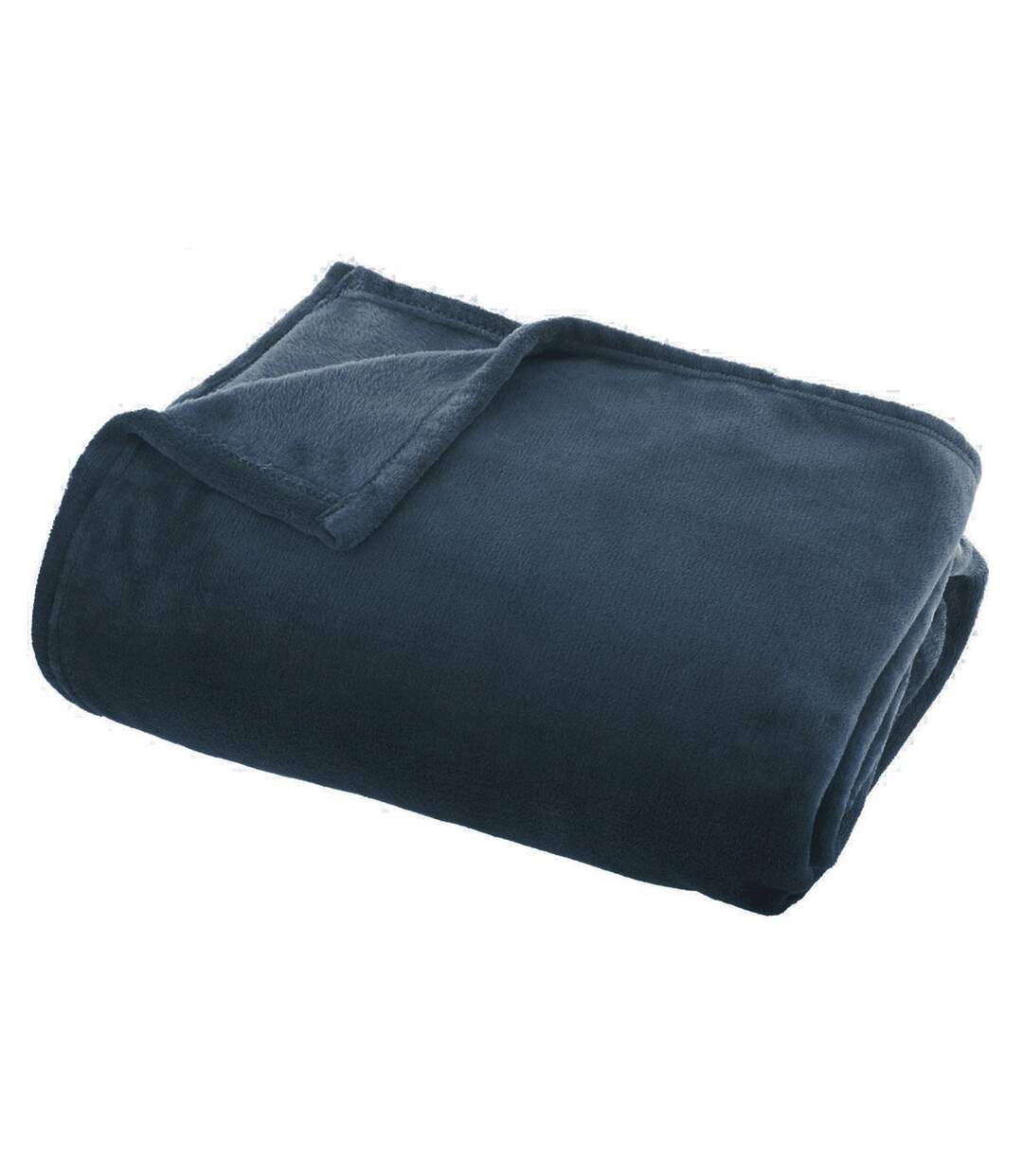 Grand plaid en flanelle uni - 180x130 cm - Bleu foncé
