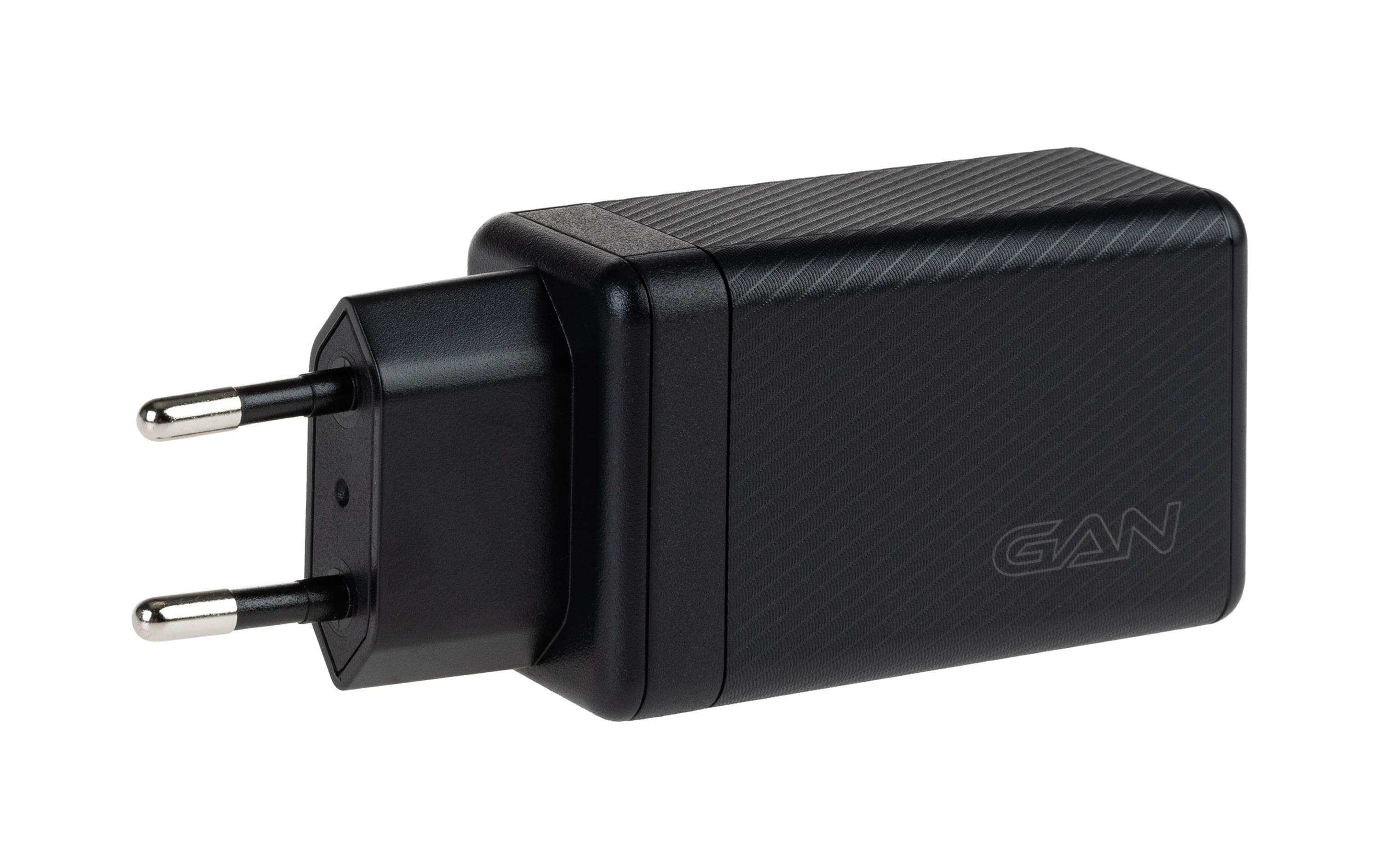 USB-Wandladegerät Dual QC4+ 65 W GaN SchwarzLadeadapter mit einem USB-C- und einem USB-A-Port