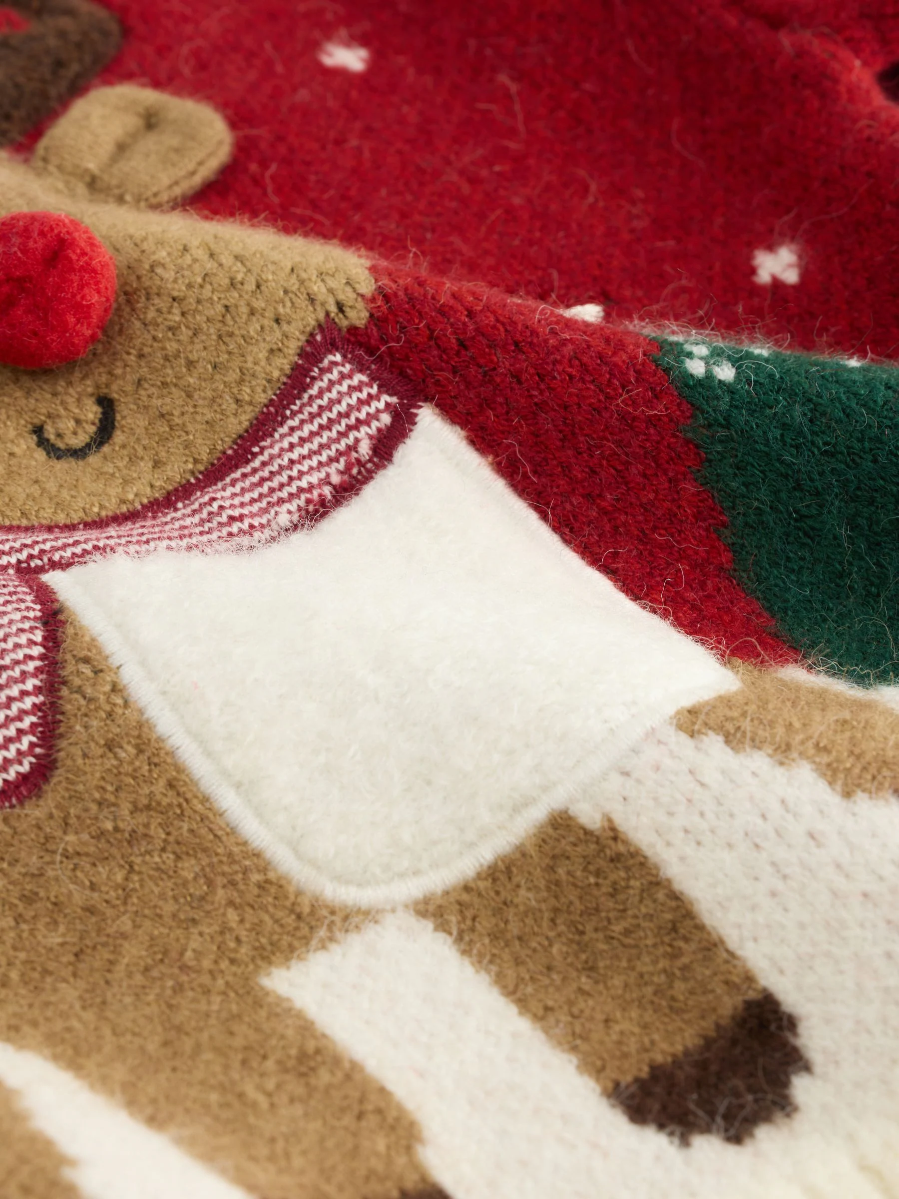 Helder Rood Rendier - Gebreide kersttrui (3 mnd-7 jr)