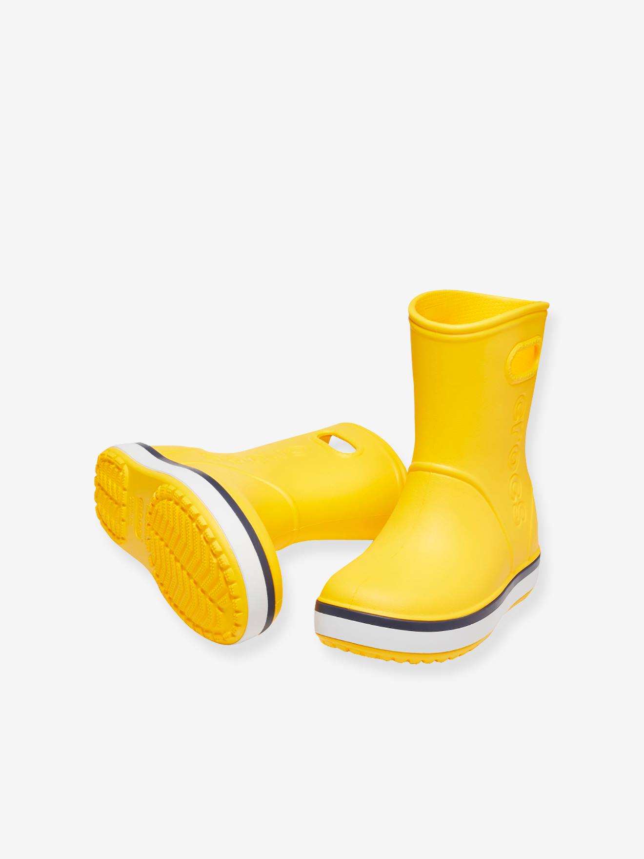 Bota de chuva Crocband K CROCS™ para crianças, amarela clara lisa