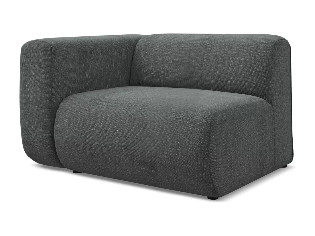 Module avec accoudoirs gauche en tissu chenille - graphite - EKAHI