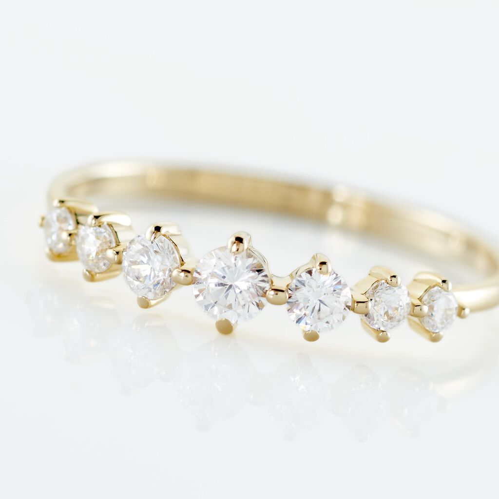 Bague Or Jaune Sunday Oxyde De Zirconium