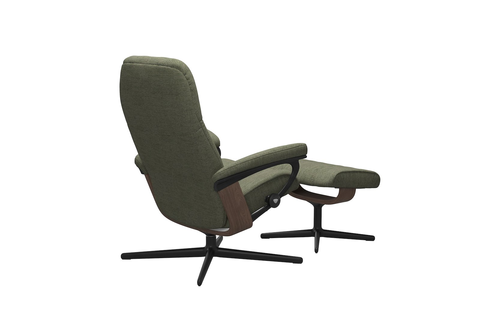 Consul lenestol m/krakk Tekstil Jasmine Dark Green - Sort Cross - Wengebeiset
