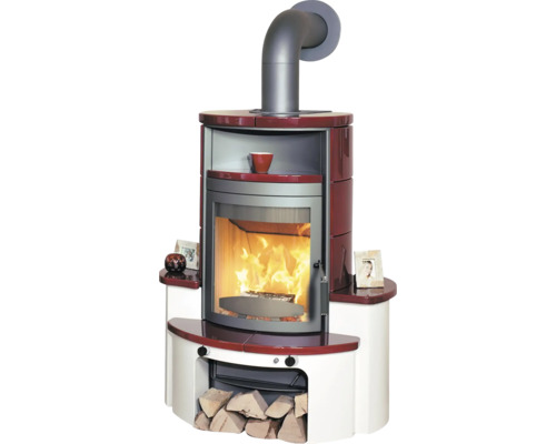 Hark Avenso GT ECOplus keramische haardset, Bordeaux, 8 kW