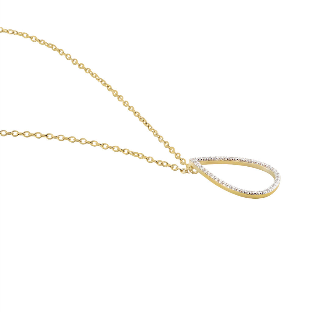 Collier Plaqué Or Justis Oxydes De Zirconium