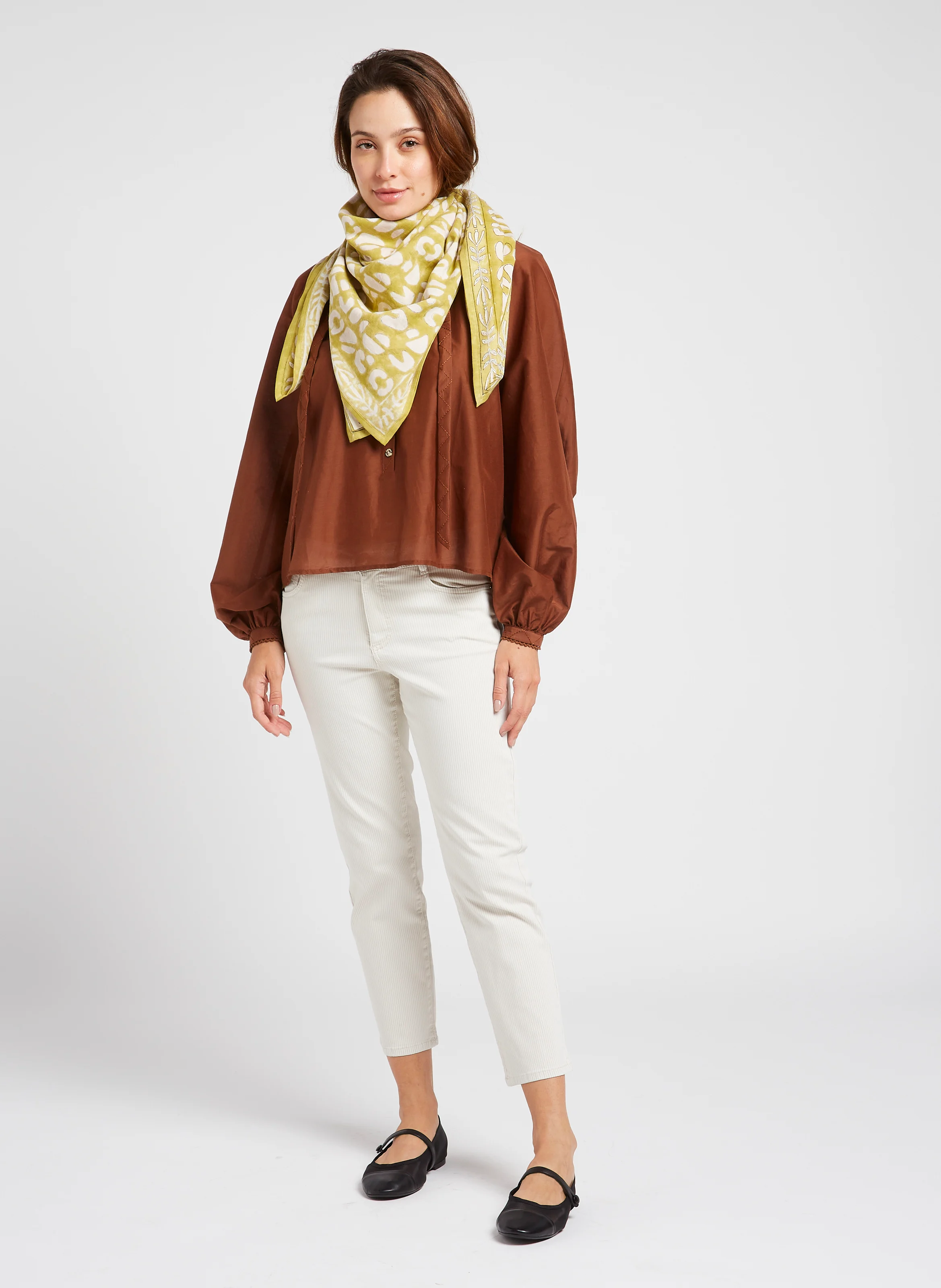 LATIKA - Foulard en coton imprimé | Jaune