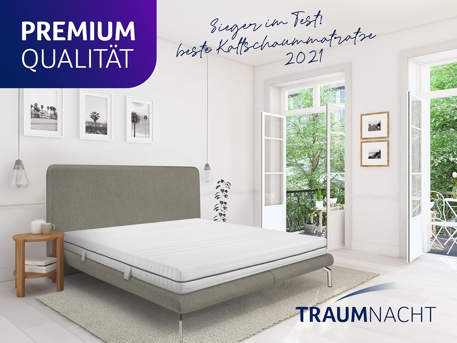 Traumnacht Komfort 7-Zonen 2 in 1 Duo Kaltschaummatratze, Testsieger Stiftung Warentest 03/2021, Öko-Tex zertifiziert, 140 x 200 cm, entwickelt in Deutschland