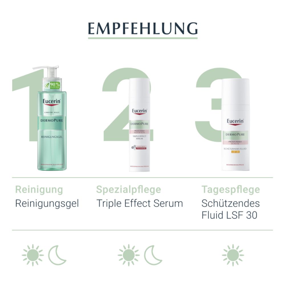 Eucerin® DermoPure Triple Effect Serum – Gesichtsserum gegen unreine Haut, Pickelmale und glänzende Haut, nicht komedogen