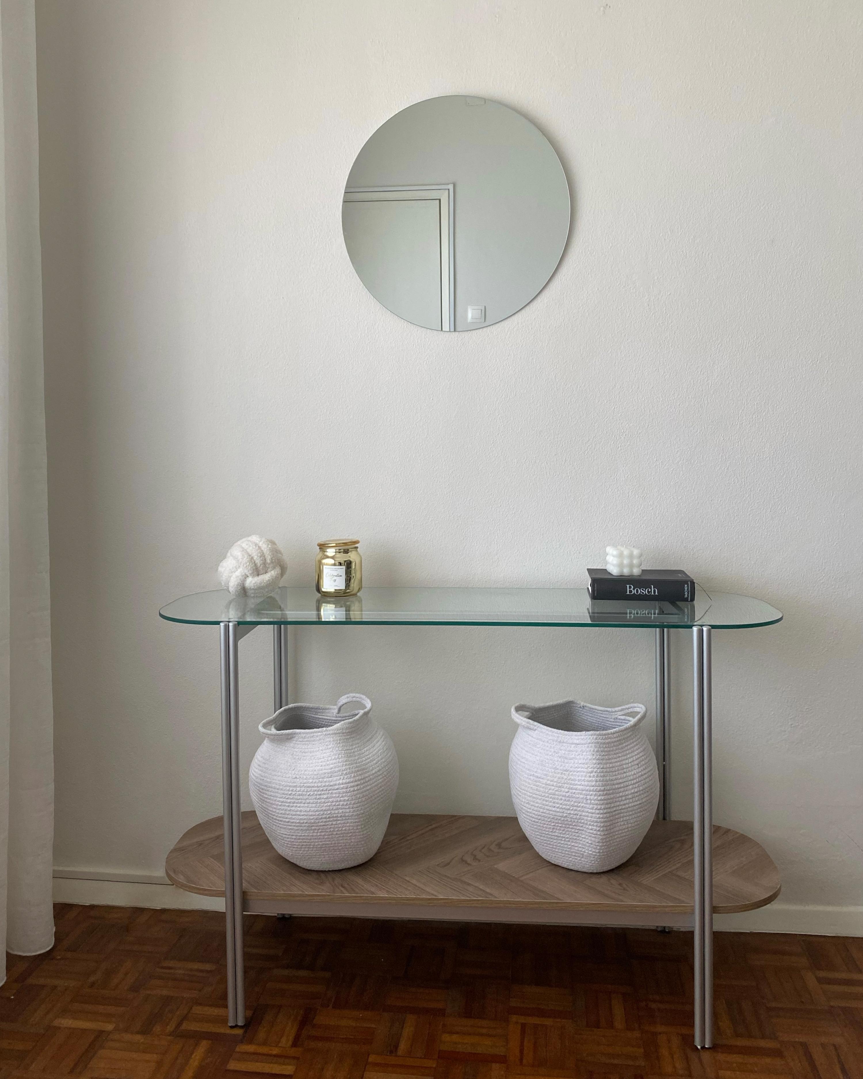 Sidetable LOVELL Veiligheidsglas Zilver