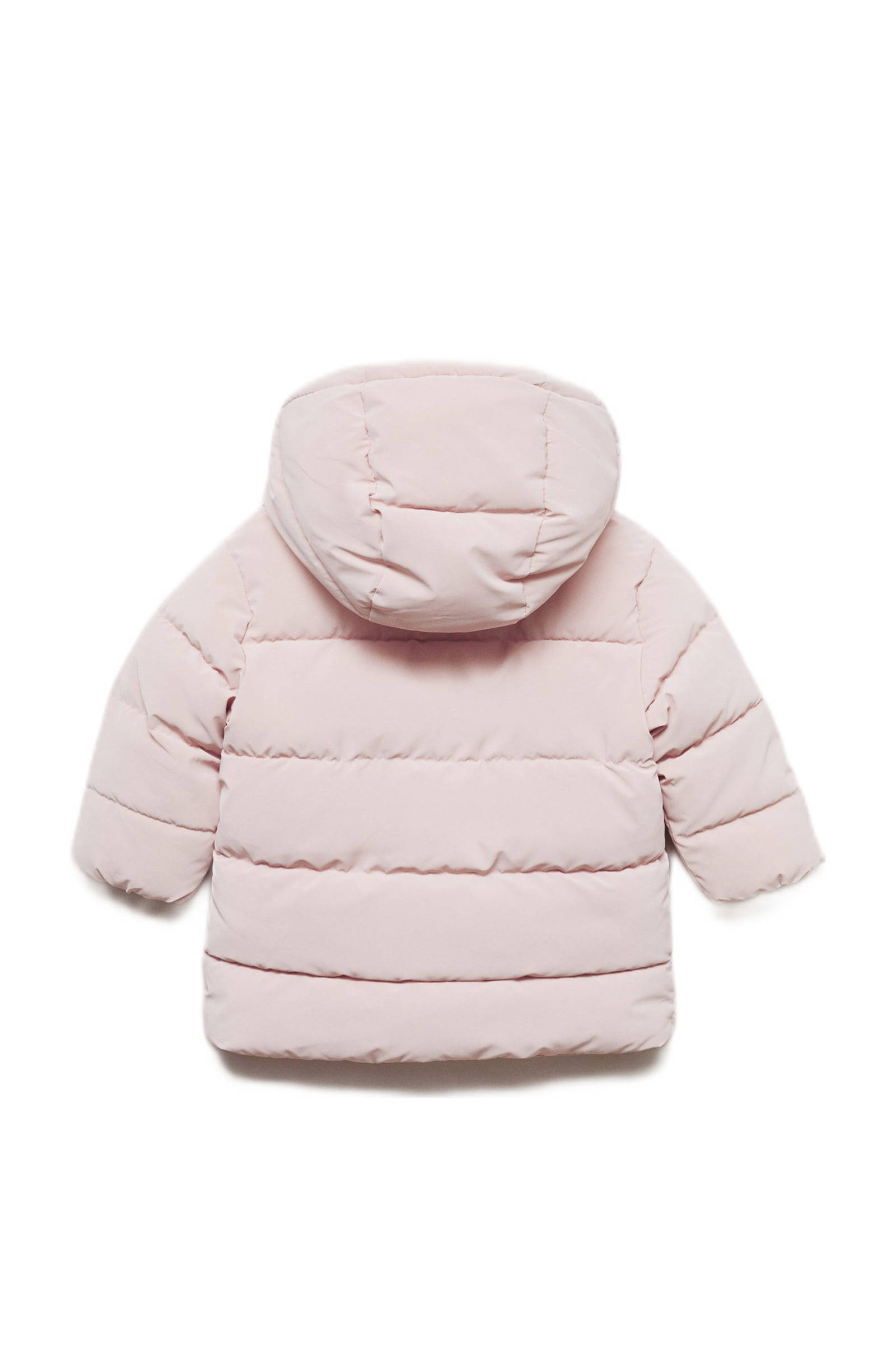 Mango Kids gewatteerde winterjas pastelroze