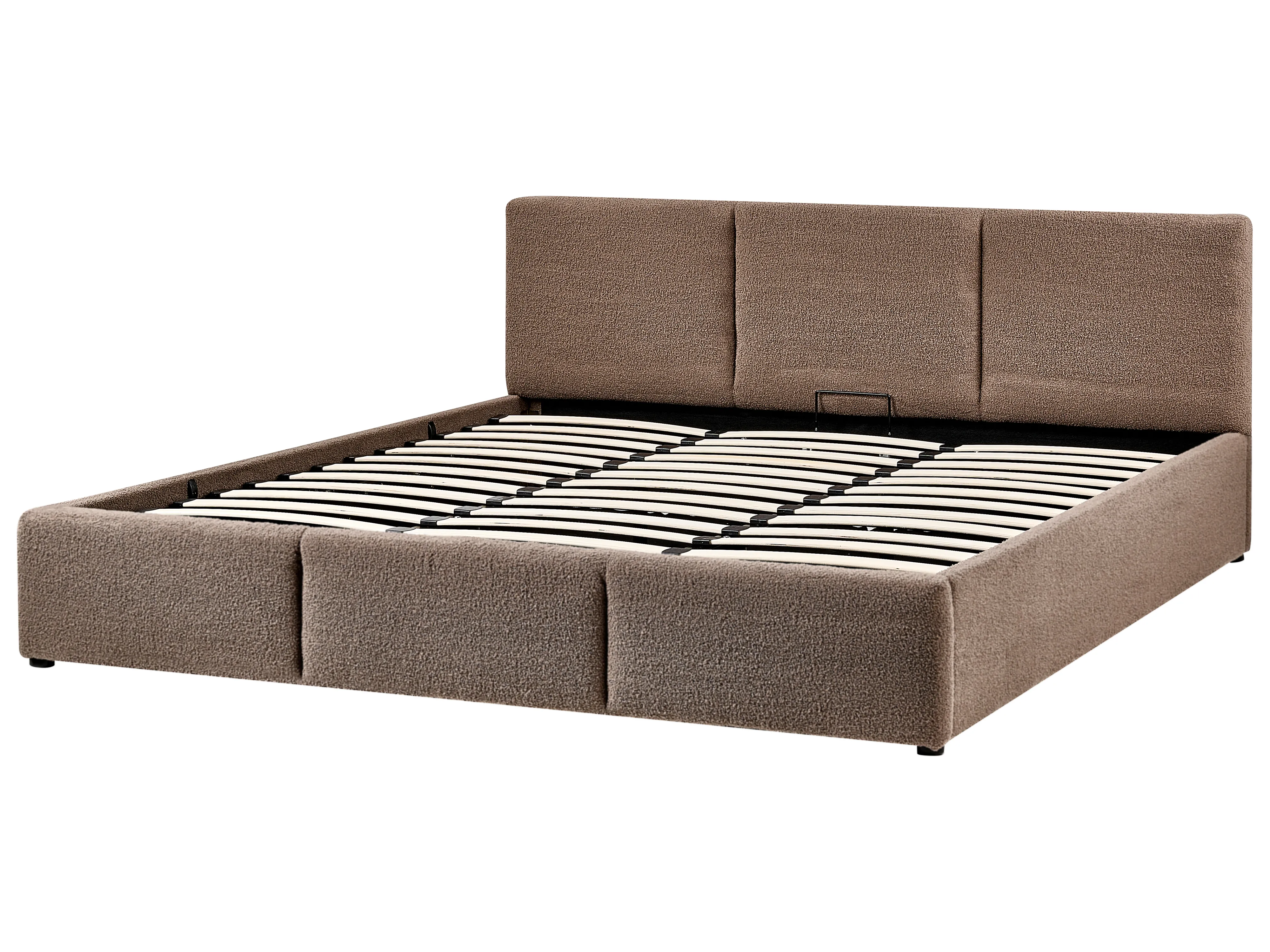 Bed met opbergruimte Bouclé BOUSSE 180 x 200 cm Taupe
