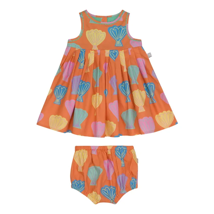 Stella McCartney Kids Set Robe et Bloomer Coquillage | Abricot