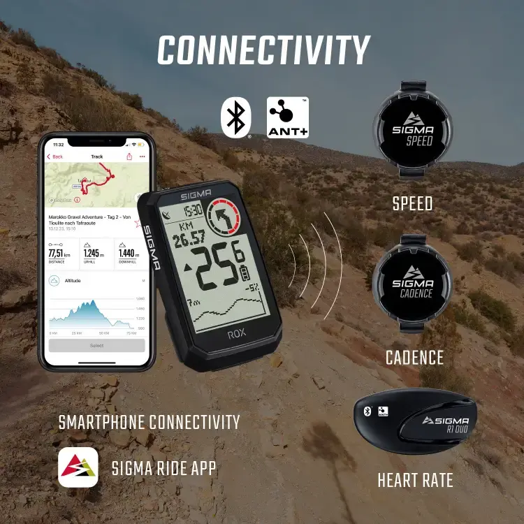 Sigma Sport ROX 4.0 Endurance Sensor Set GPS Fietscomputer Zwart