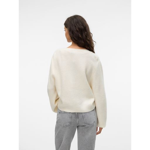 Vero Moda Caia Bow Cardigan, Snow White, M
