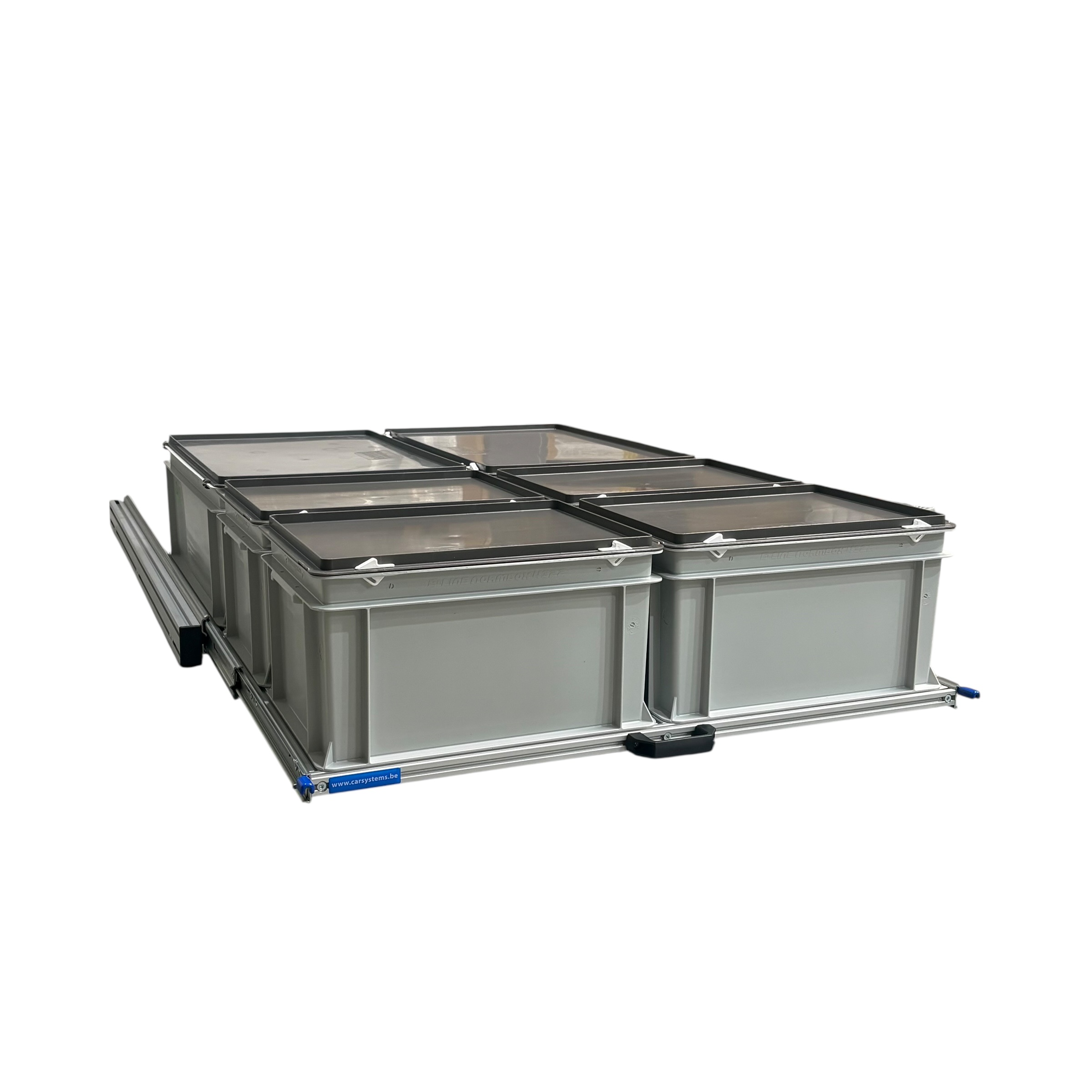 Aluminium 120x80 cm schuifframe met 6 bakken met deksel