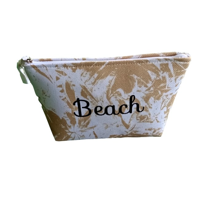 Bikinitasche - Beach - gelb/weiß - ca. 19 x 7 x 15 cm