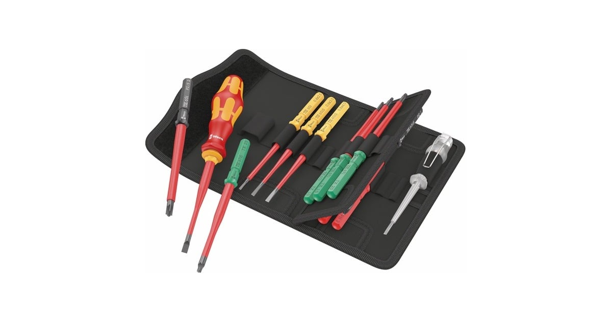 WeraKraftform Kompakt VDE 16 extra slim 1 Tool Finder schroevendraaier  (Rood/geel, 16‑delig)