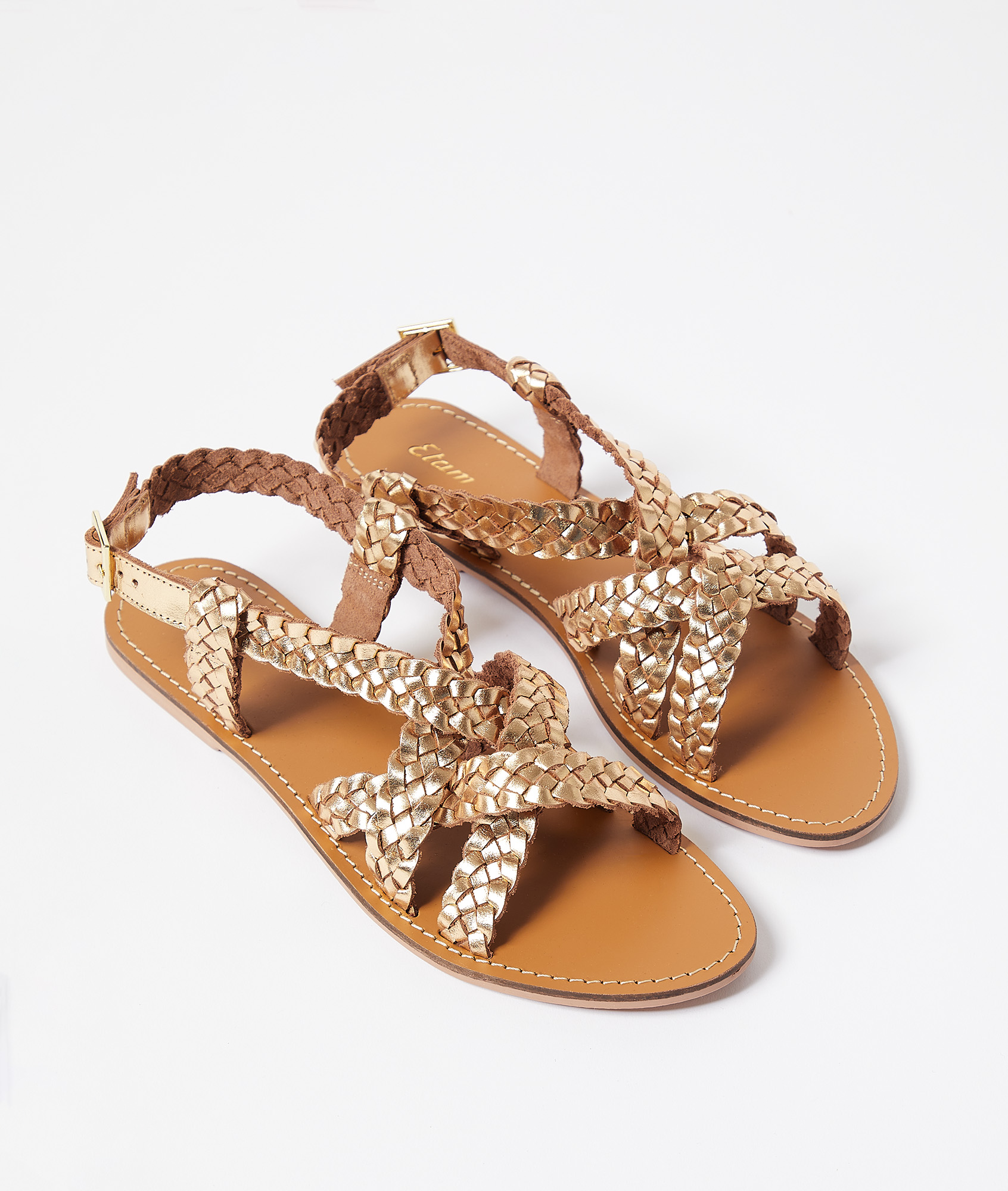 Sandales tressées en cuir