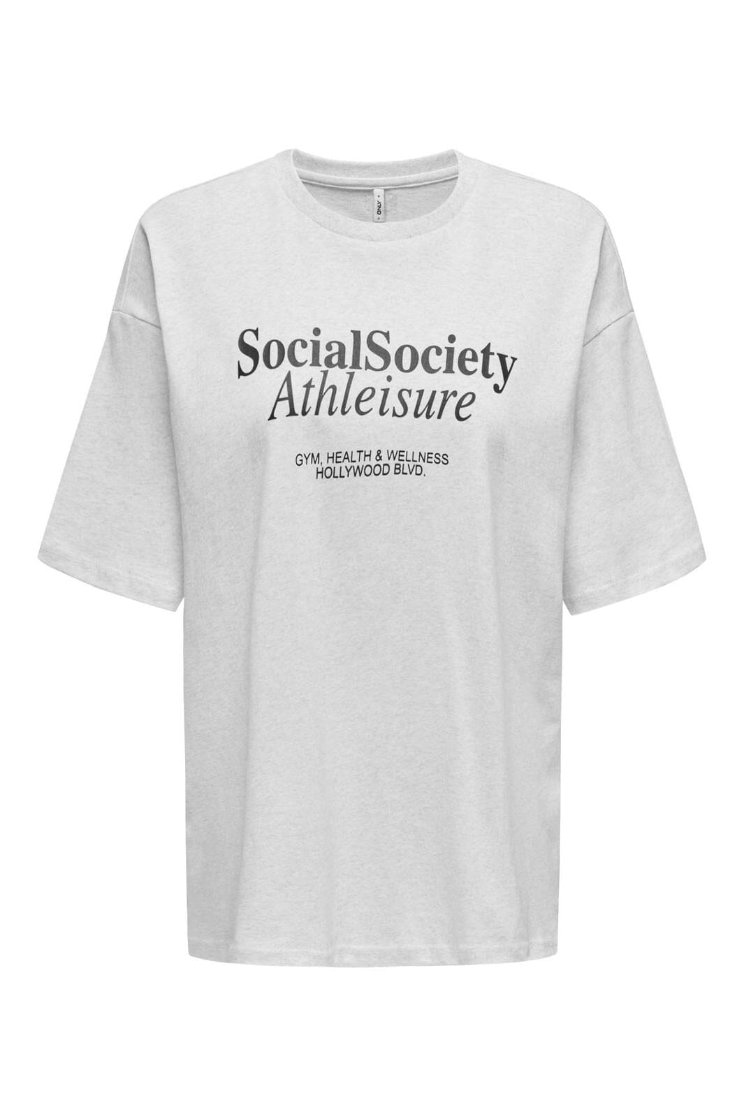 Only Onlcassie S/S Top Box 4619282 light grey melange social labels brooklyn