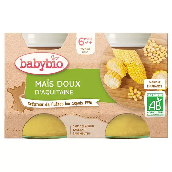 Babybio Milho Doce Legumes em Pote +6m Orgânico 2 x 130g
