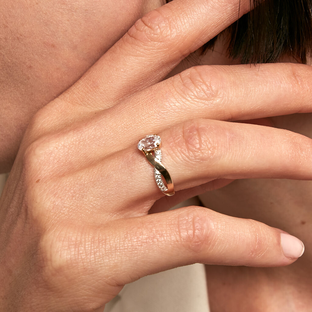 Bague Candice Or Jaune Oxyde De Zirconium