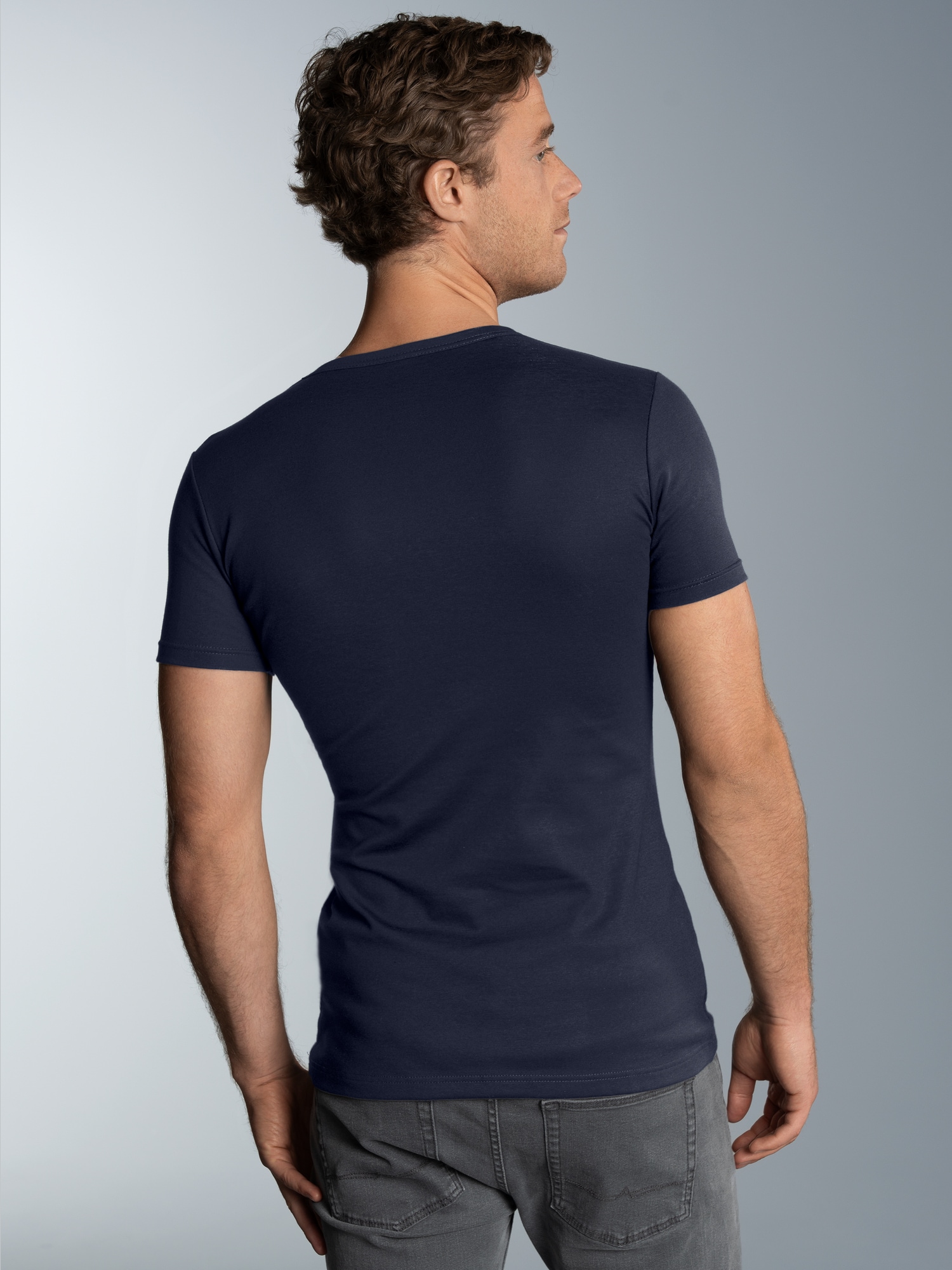 T-Shirt aus Baumwolle/Elastan Navy