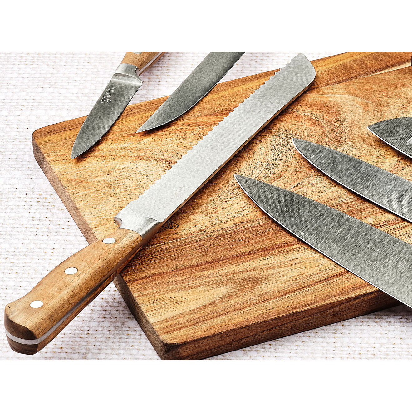 Bjorn Bloc avec couteaux de cuisine Jakob Rauma bois mat - 7 pièces