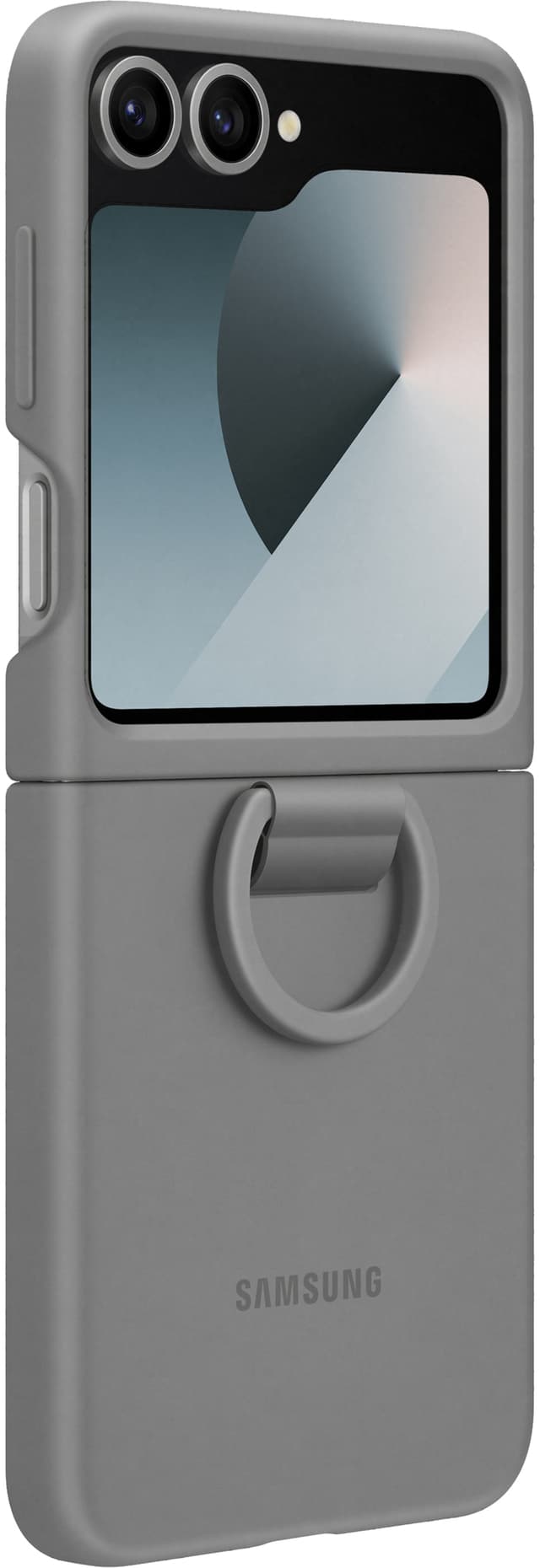 Samsung Galaxy Z Flip6 silikoneetui med ring (grå)