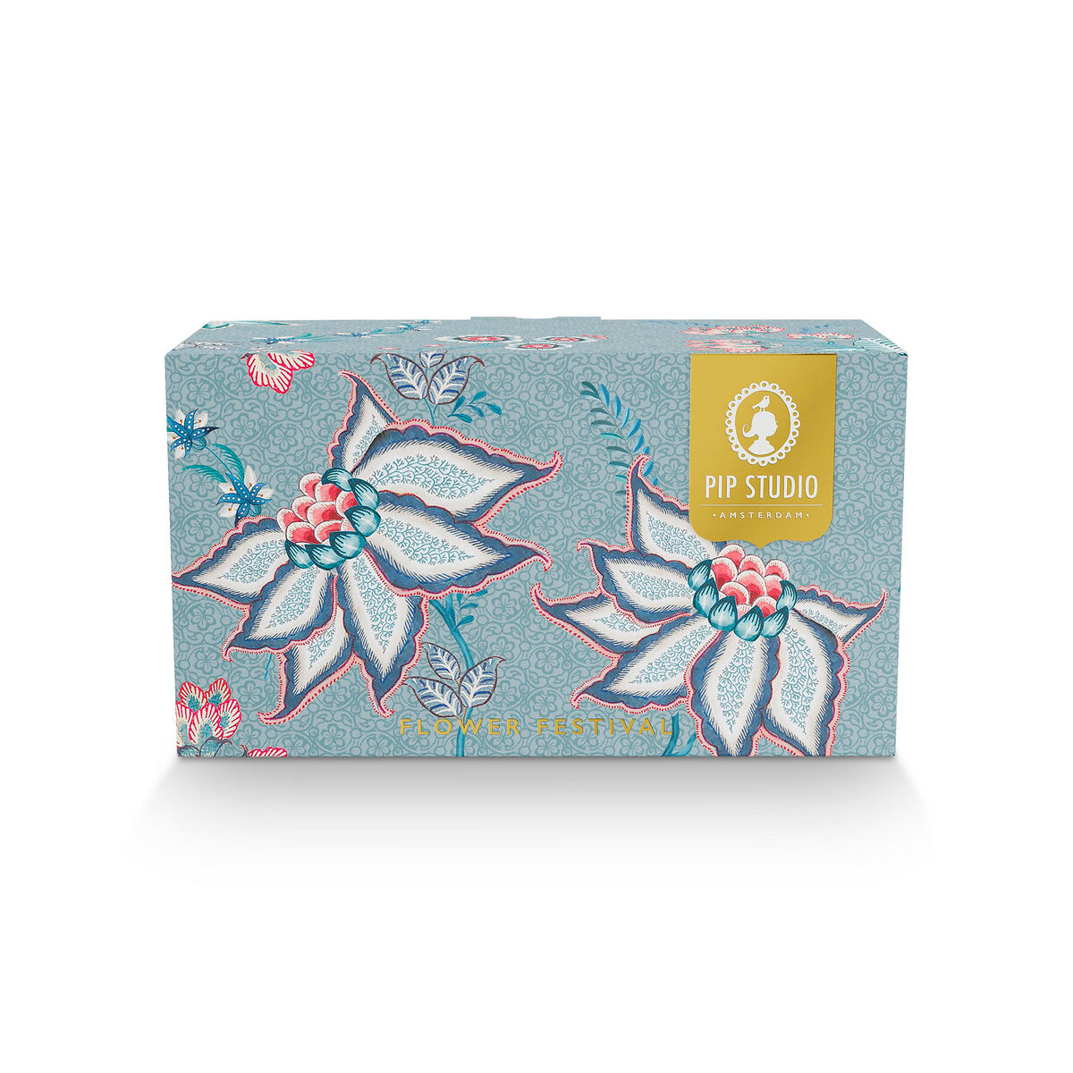 PIP Studio Flower Festival krus 35 cl 2-pakning, blå