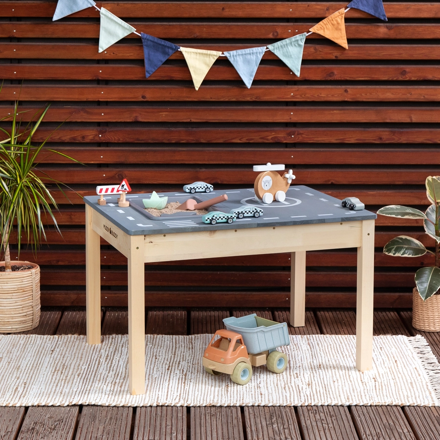 MUDDY BUDDY® Outdoor Spieltisch Race Runner, natur-lavagrau