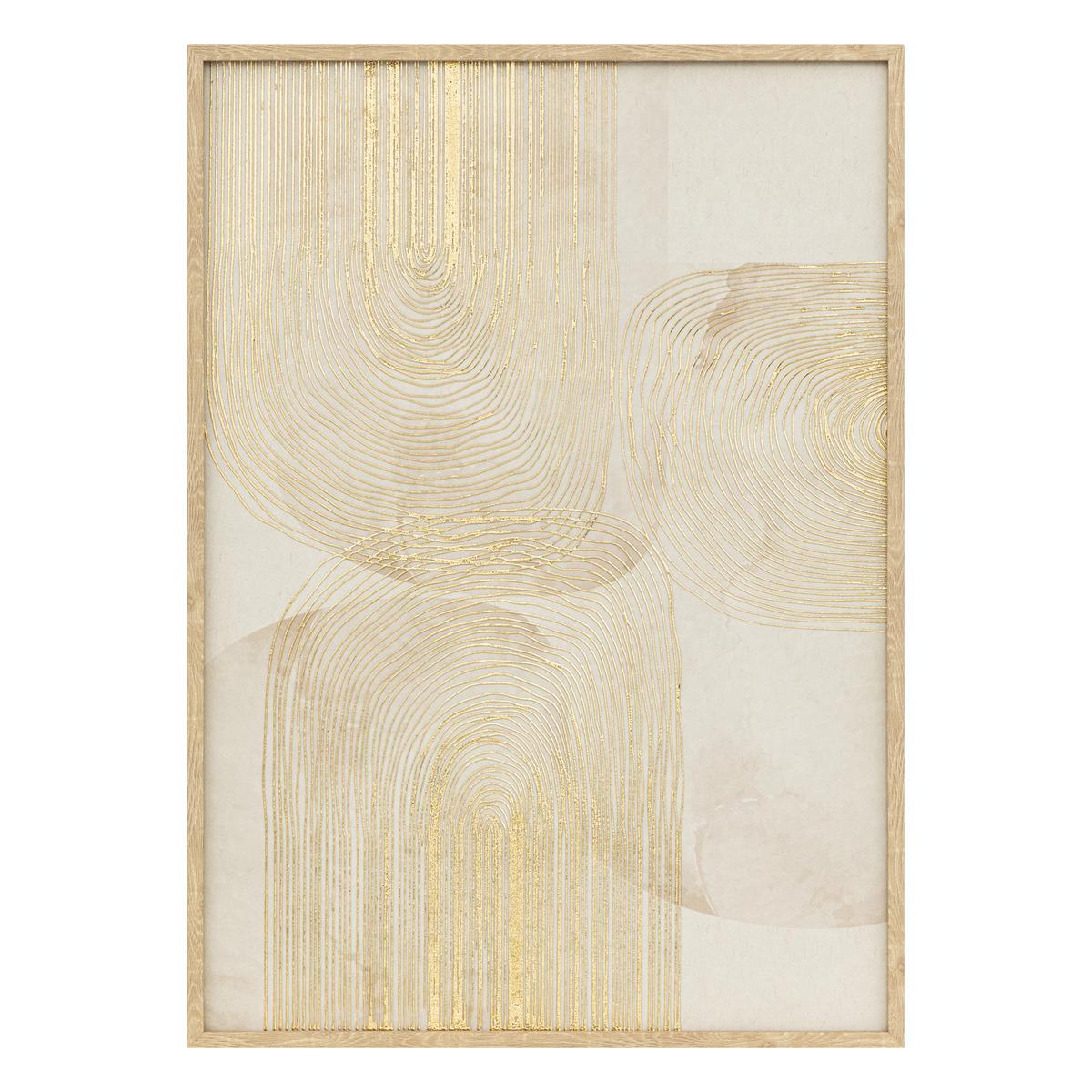 TOILE IMPRIMEE ENCADREE ELIN EFFET ALU D.50X70CM