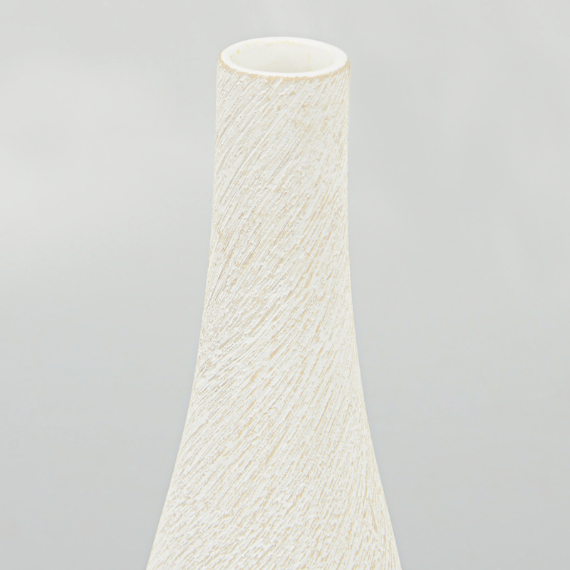 Vase soliflore wavy 'Riad' blanc et beige