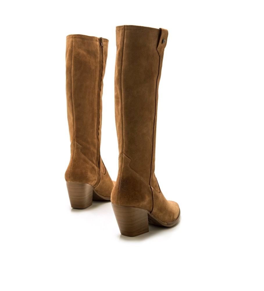 Botas Mustang Missouri em couro marrom - Salto de 5 cm -