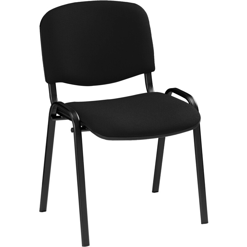 Chaise CONFÉRENCE tissu non feu noir - piétement noir