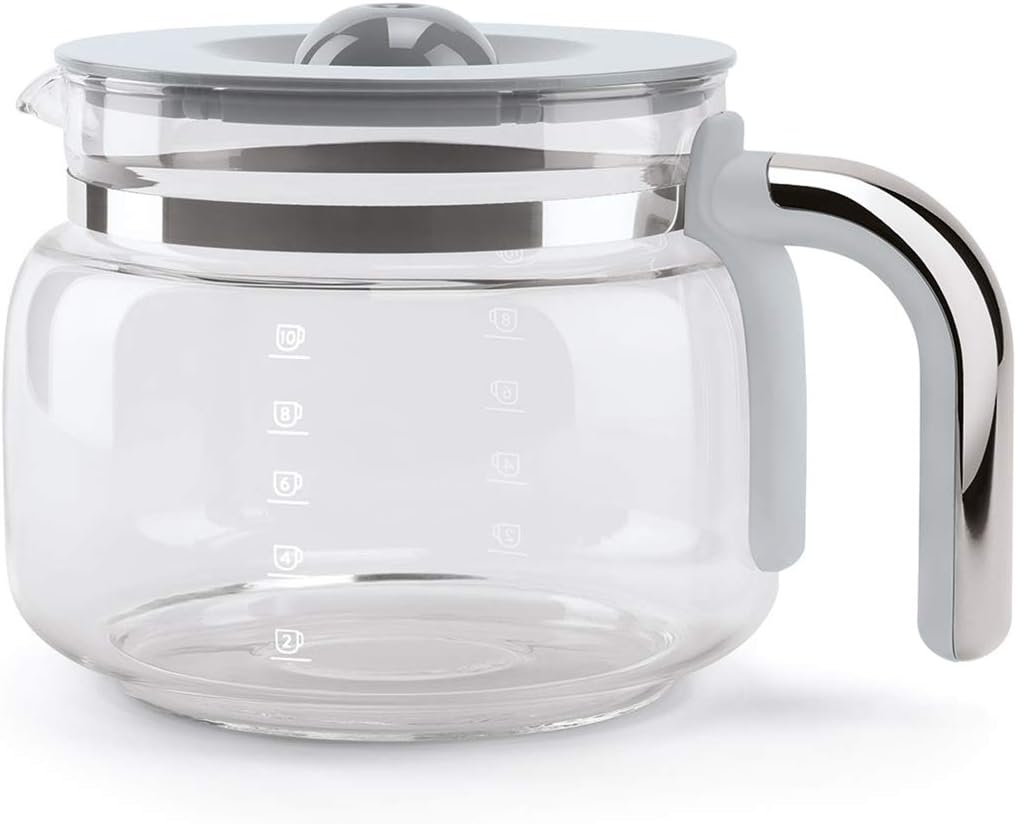 Smeg, DCF02WHEU, Filter-Kaffeemaschine, Aroma und Autostart-Funktion, Glaskaraffe bis 12 Tassen, 2 Intensitätsniveaus, Warmhaltefunktion, 1050W, Weiß