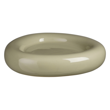 Decoratie schaal grijs keramiek - h5xd24 cm