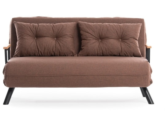 CONCEPT1 - Canapé lit Sando 2 places marron clair 133 x 78 x h78