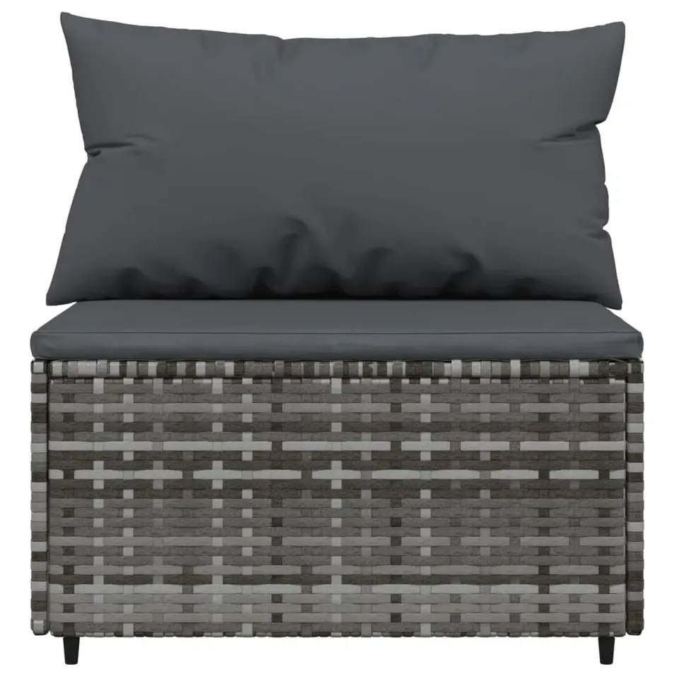 vidaXL - Loungeset - Grijs - Poly rattan - 3 stuks - Met kussens