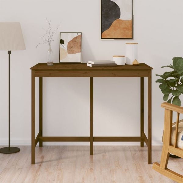 Mesa de Bar 140x80x110 cm Madeira de Pinho Maciça Castanho Mel - 822160
