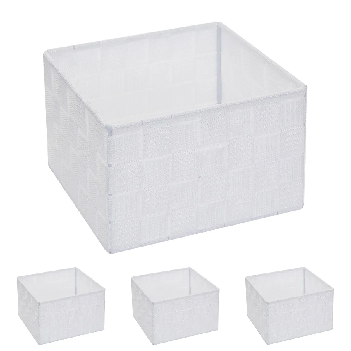 Decoshop26 Paniers Décoratifs Blanc PP (4)