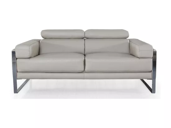 Canapé 2 places Cuir ALIYAH Beige - Angle Droit