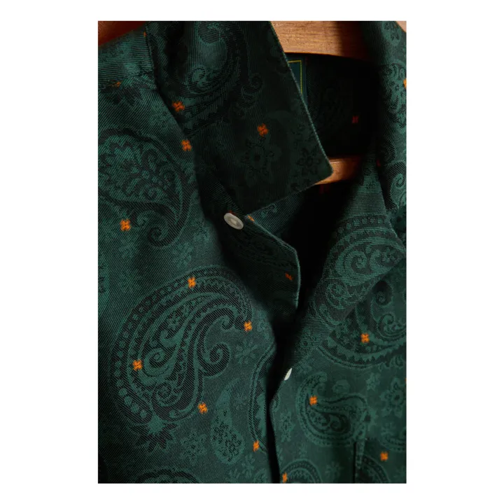 Portuguese Flannel Chemisette Paisley | Vert