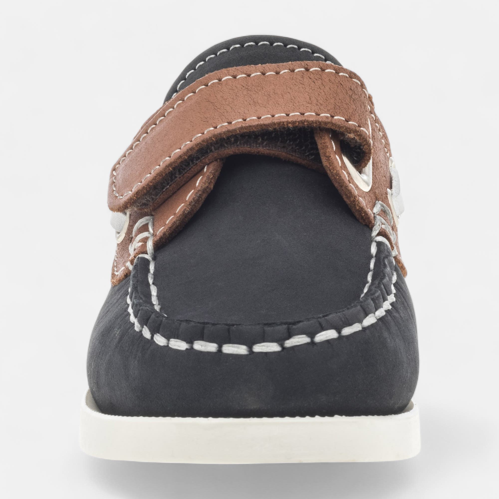 Chaussures bateau Garçon en cuir bleu marine
