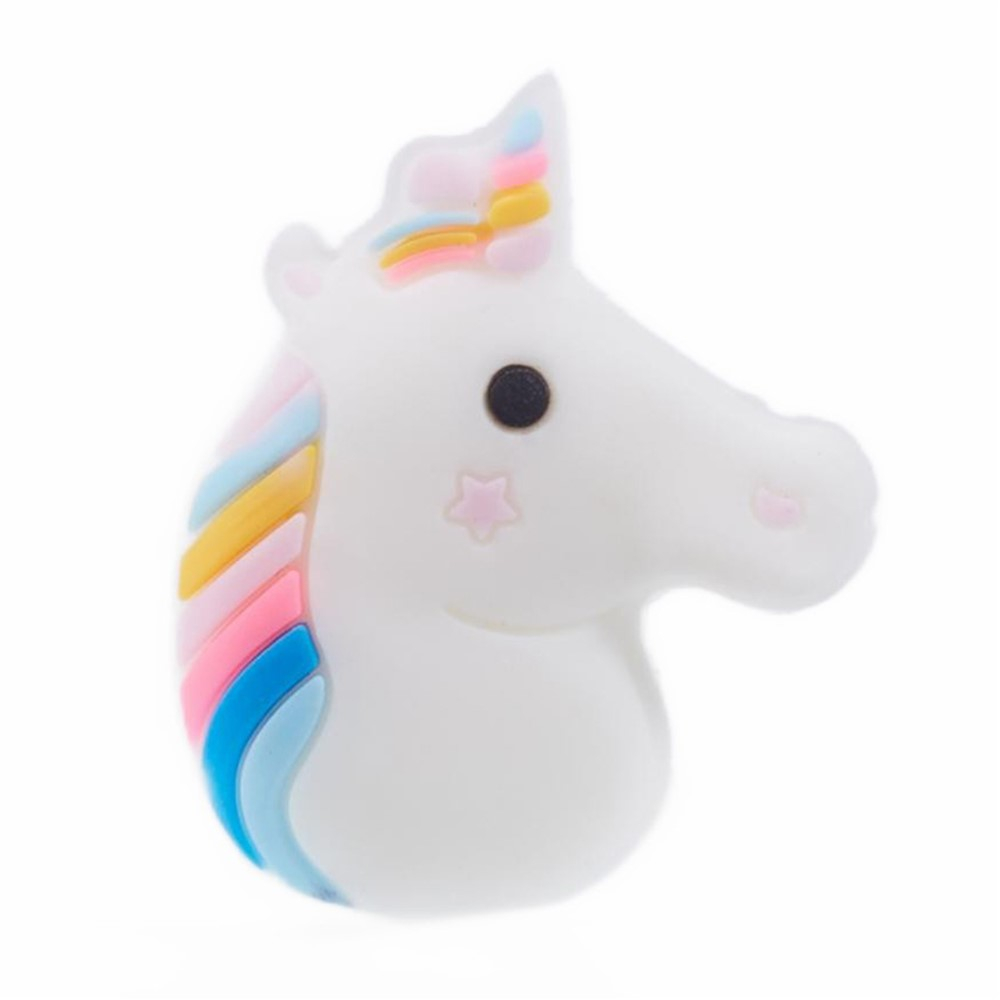 USB C / Lightning Kabel Bruchschutz / Halter / Kabelbeisser Einhorn - Weiss
