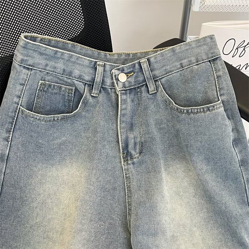 Ateso - Mid Rise Applique Washed Denim Shorts