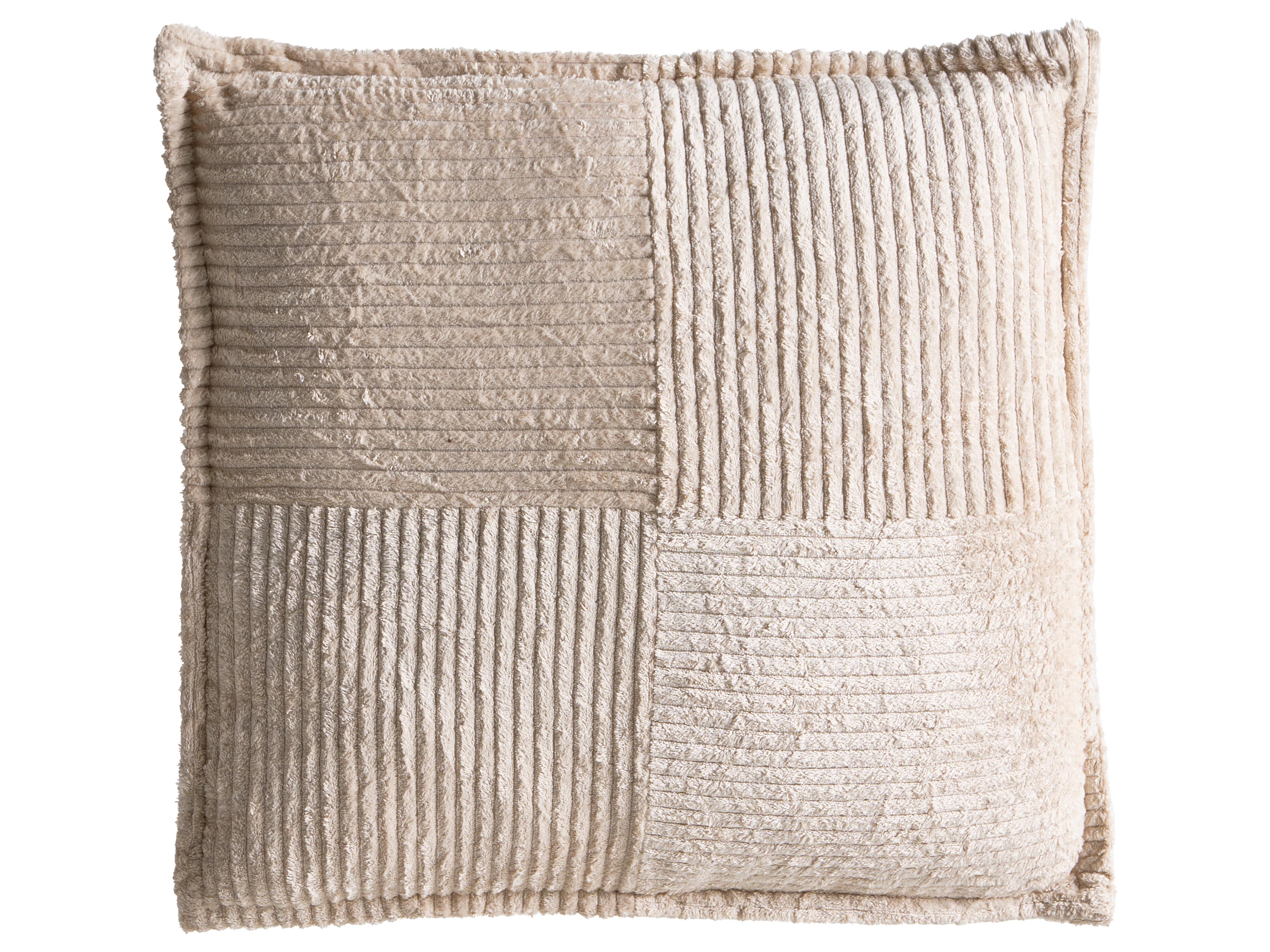 Set van 2 sierkussens MARANTA Corduroy 30 x 30 cm 45 x 45 cm Lichtbeige effen